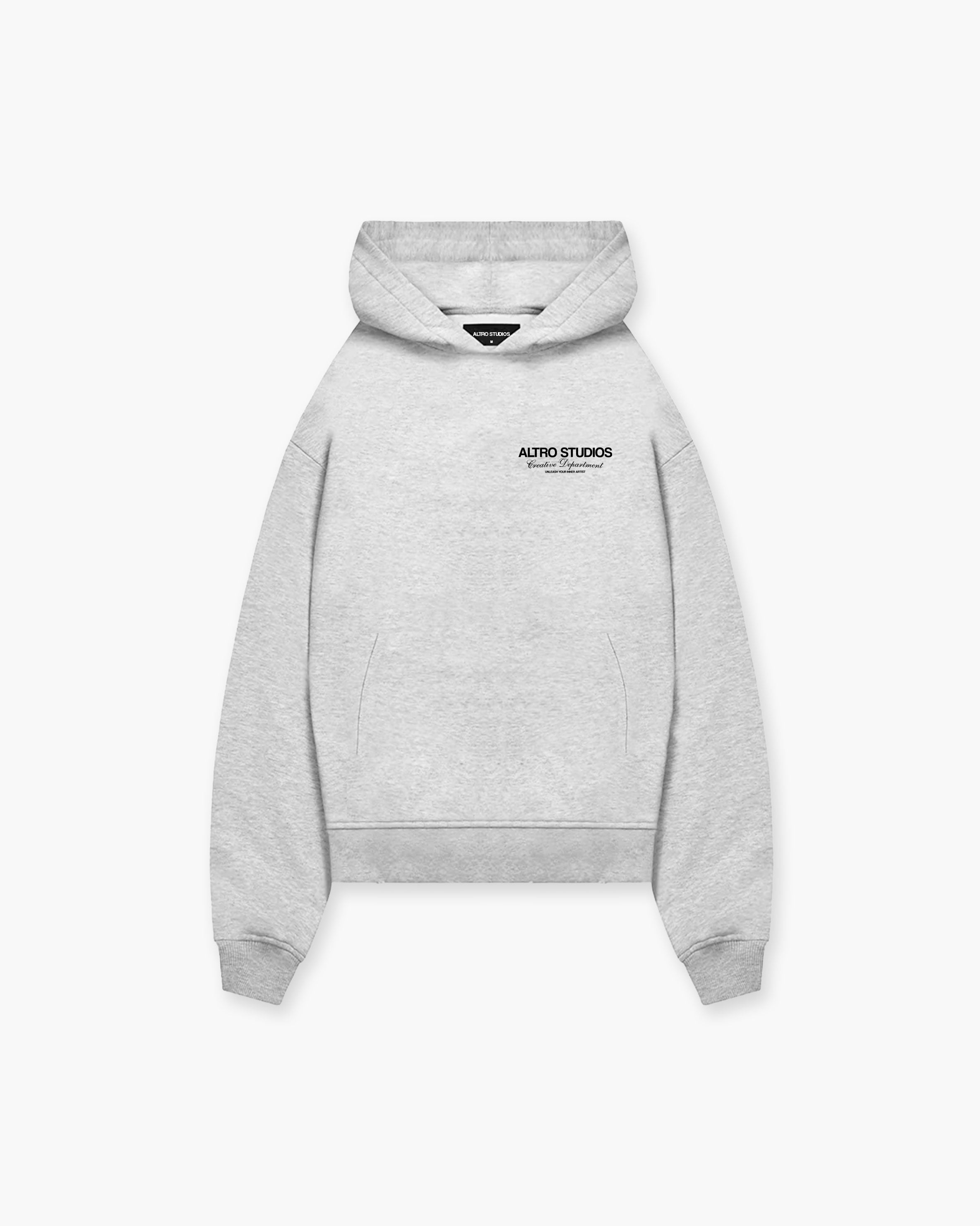 Altro Studios Light Grey Logo Print Hoodie Oversized