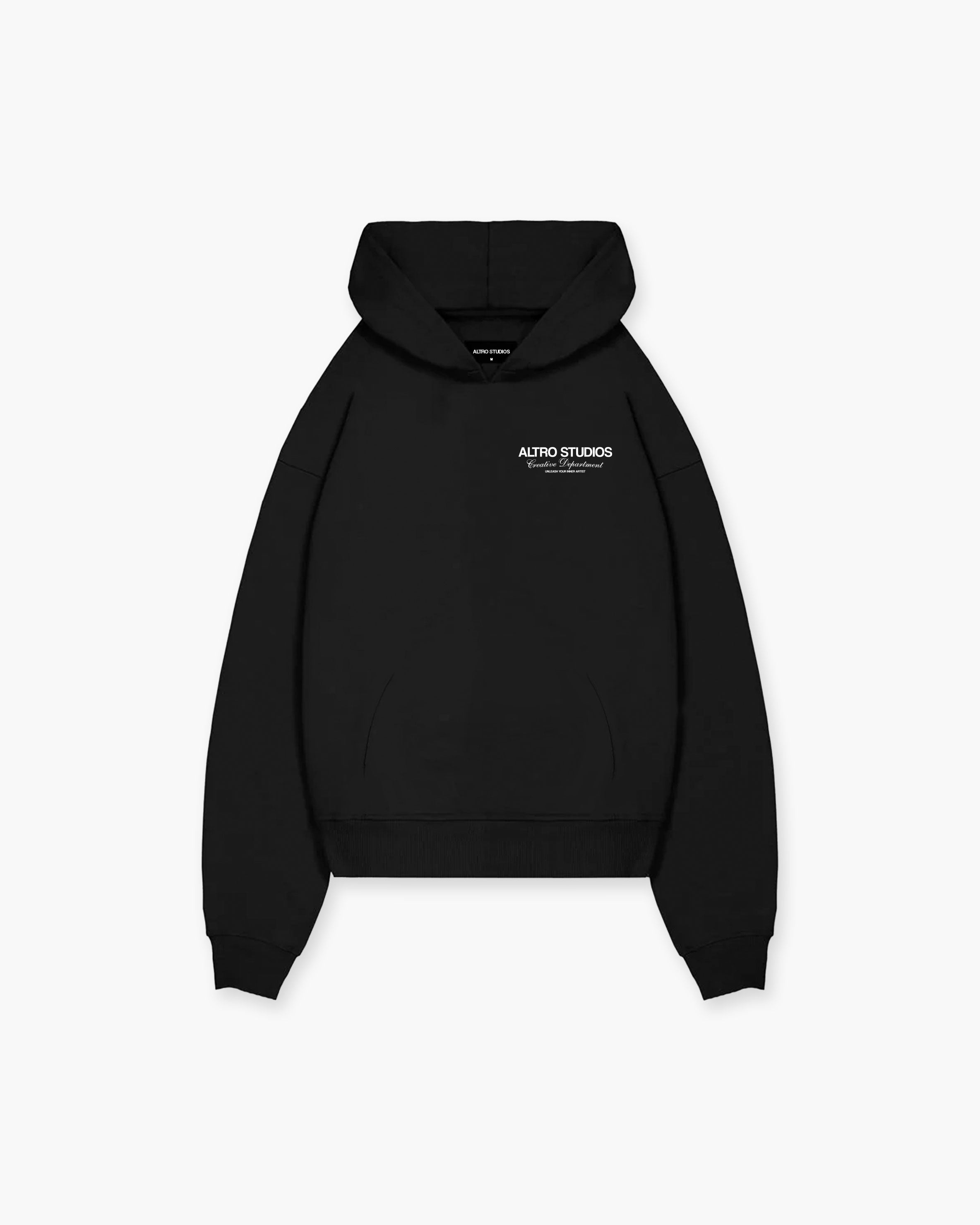 Altro Studios Black Logo Print Hoodie Oversized