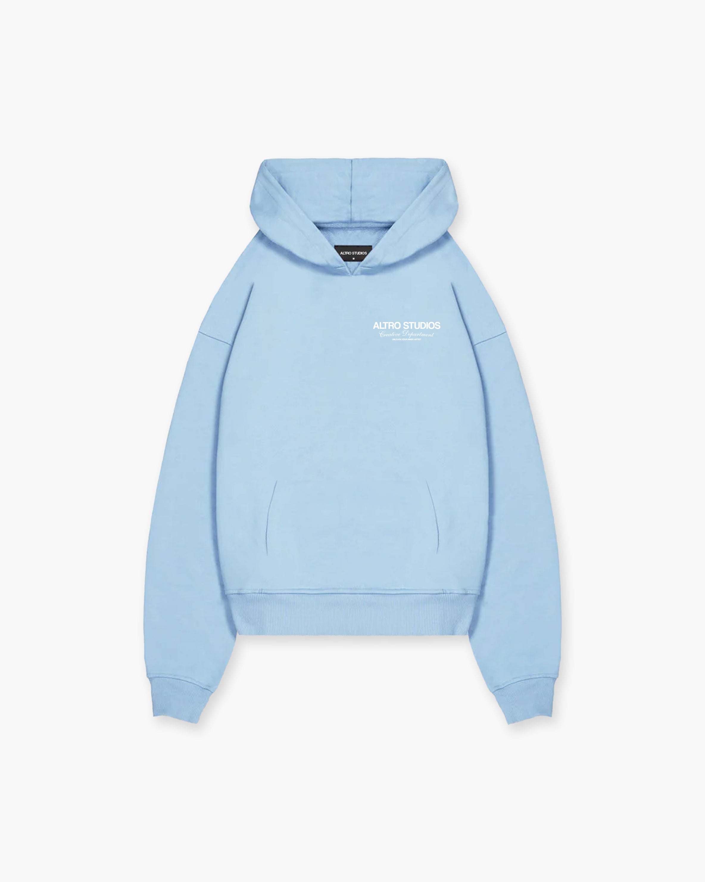 Altro Studios Light Blue Logo Print Hoodie Oversized