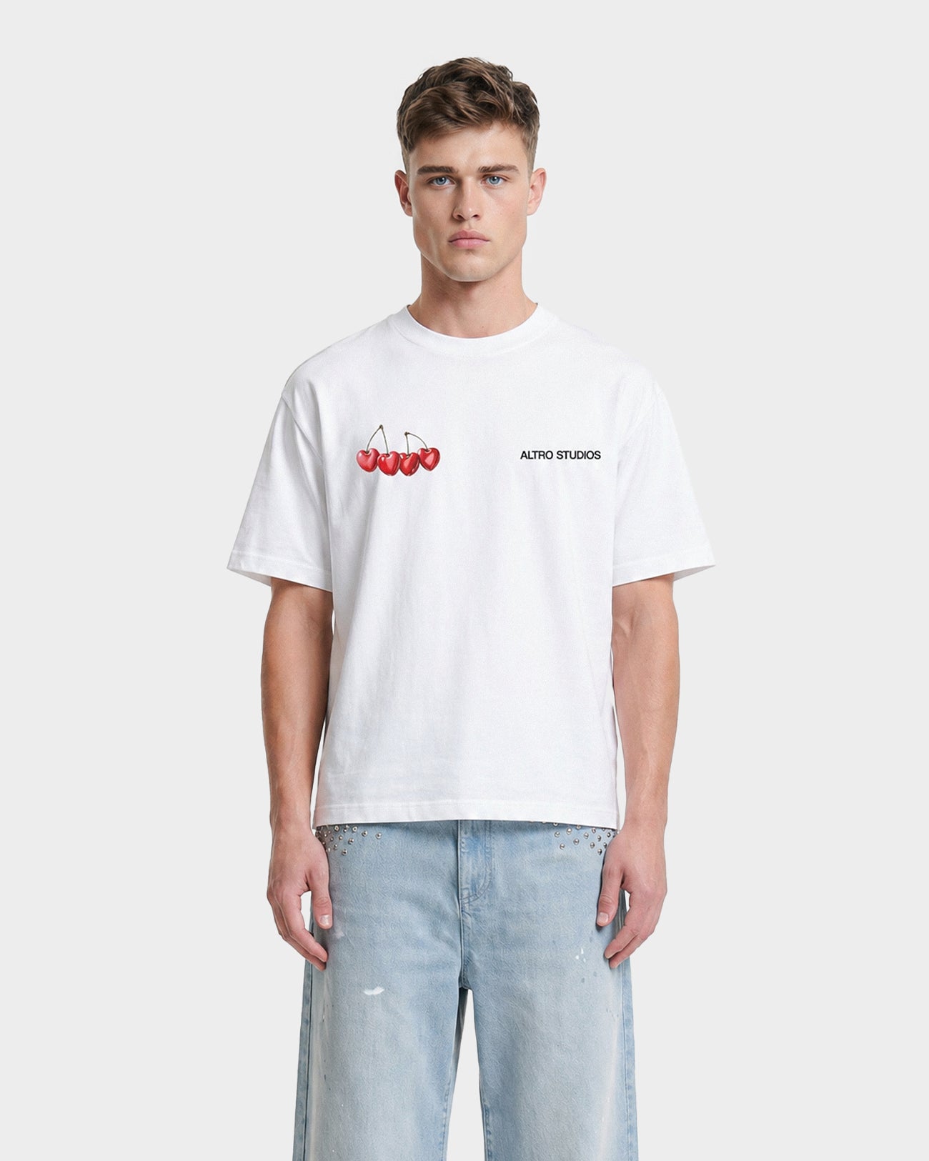Altro Studios Cherry Logo Print T-Shirt Oversized